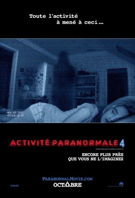 L'affiche du film Activité paranormale 4 [2012]