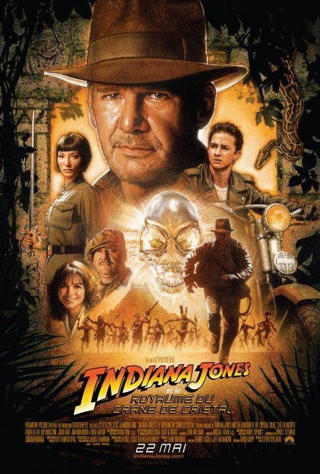 L'affiche du film Indiana Jones et le royaume du crâne de cristal [2008]