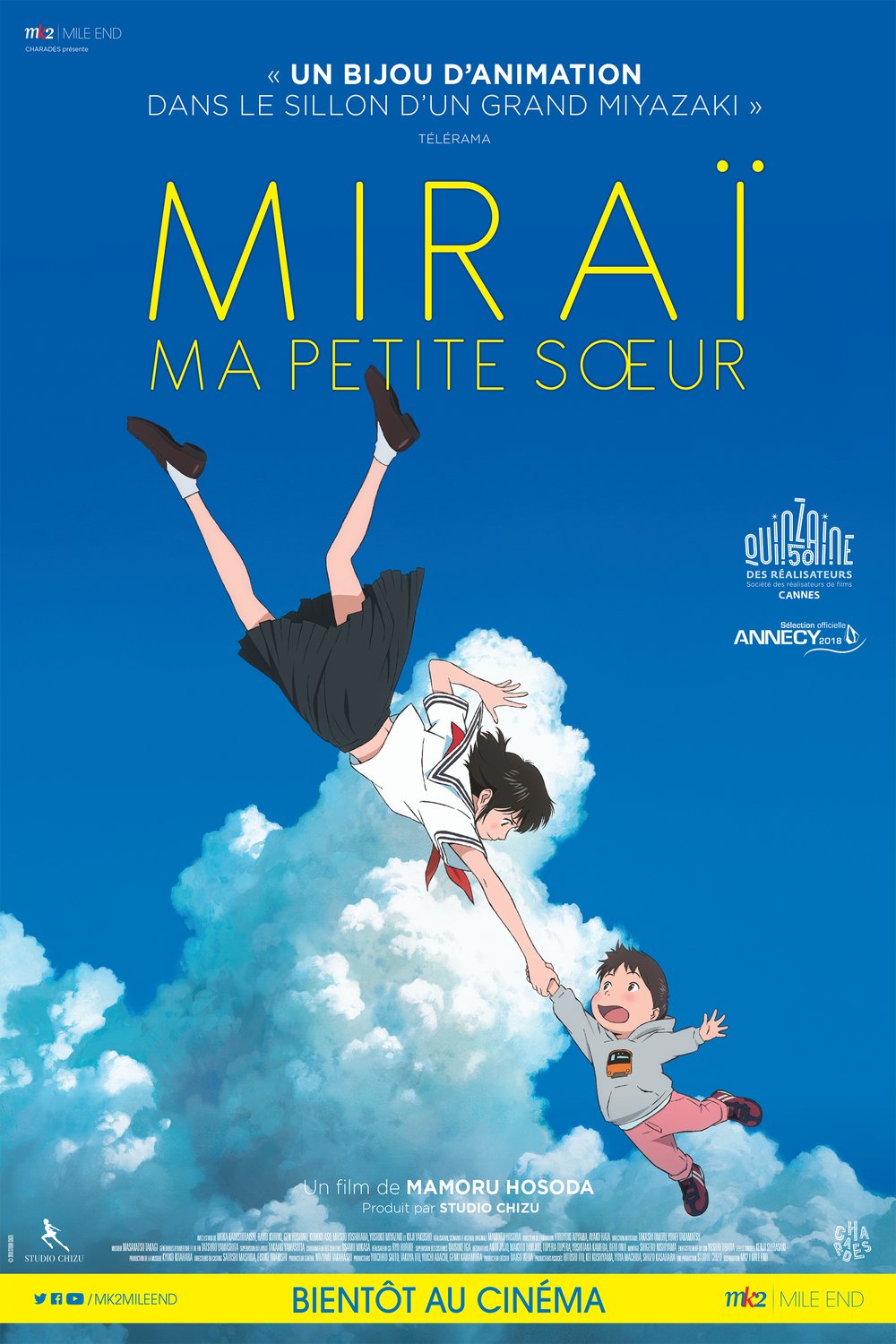 L'affiche du film Miraï ma petite soeur [2018]