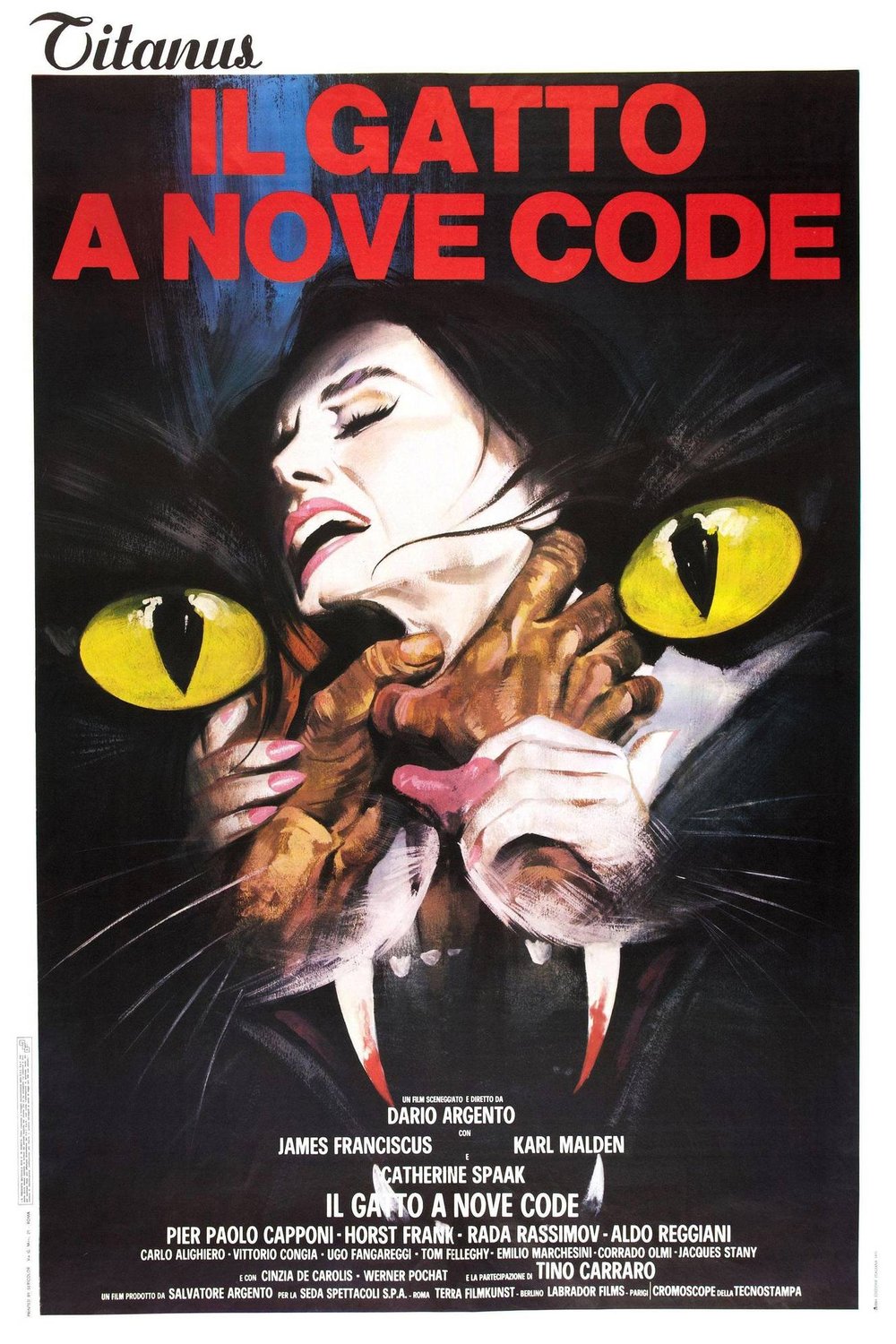 L'affiche du film Il gatto a nove code [1971]