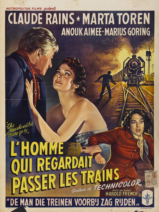 L'affiche du film L'Homme qui Regardait Passer les Trains [1952]